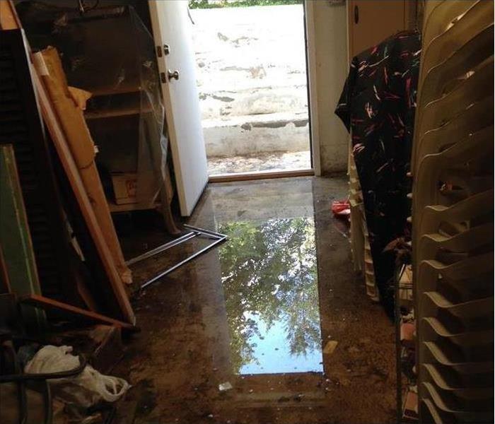 Storm and water damage in a walk-out basement