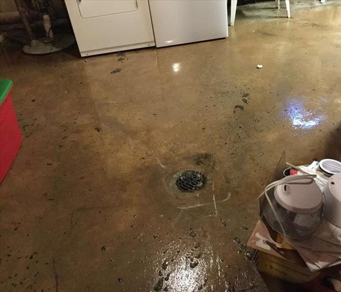 Floor drain after storm causes a backup