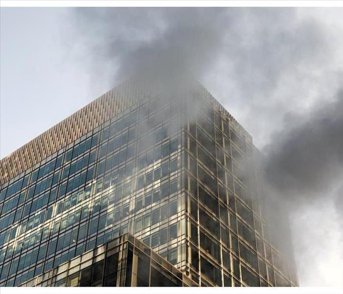 Smoke on the glass modern building in NYC