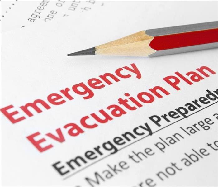 Emergency Evacuation Plan in Red lettering
